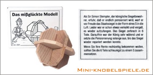 Mini Knobelspiel Das missglckte Modell